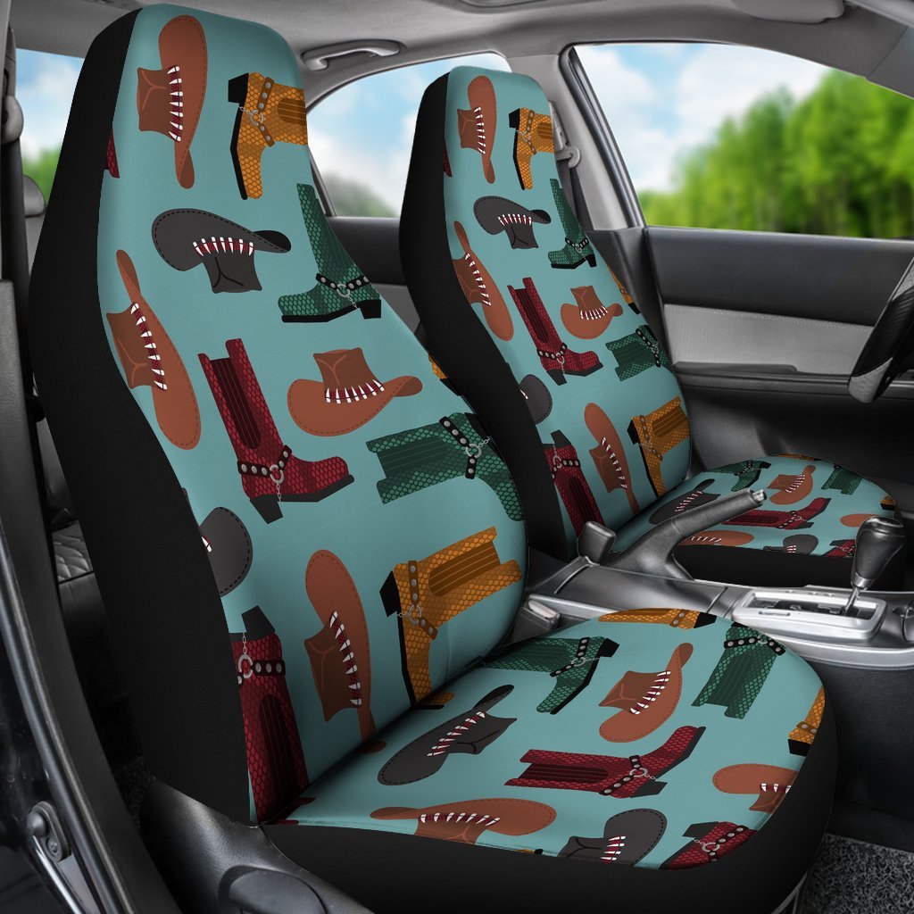 Pattern Print Western Cowboy Universal Fit Car Seat Covers-grizzshop