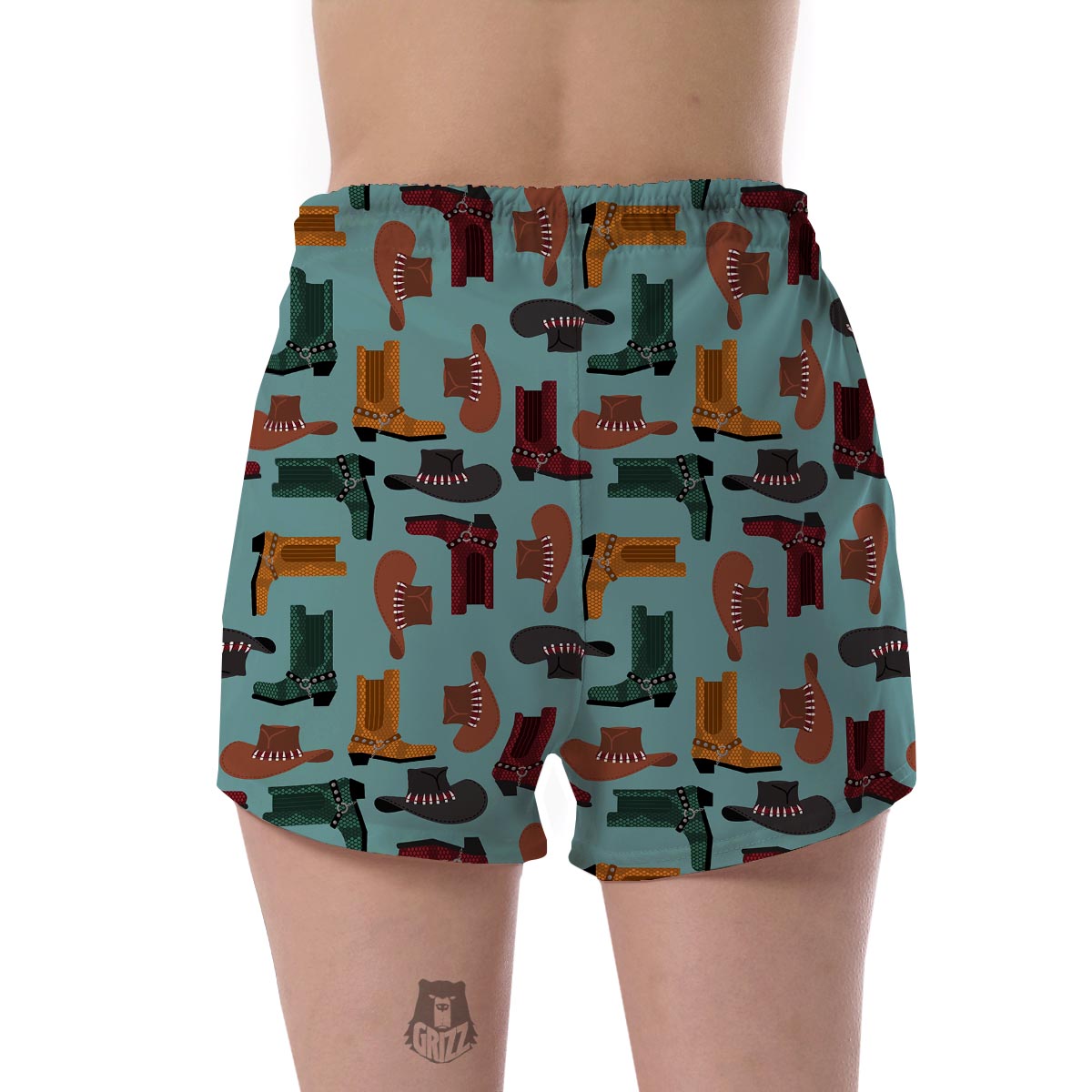 Pattern Print Western Cowboy Women's Shorts-grizzshop