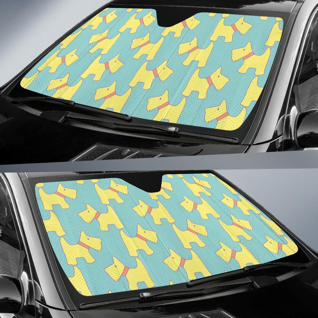 Pattern Print Westie Dog Car Sun Shade-grizzshop