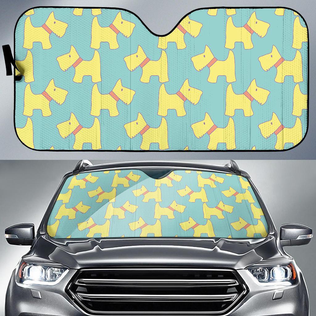 Pattern Print Westie Dog Car Sun Shade-grizzshop