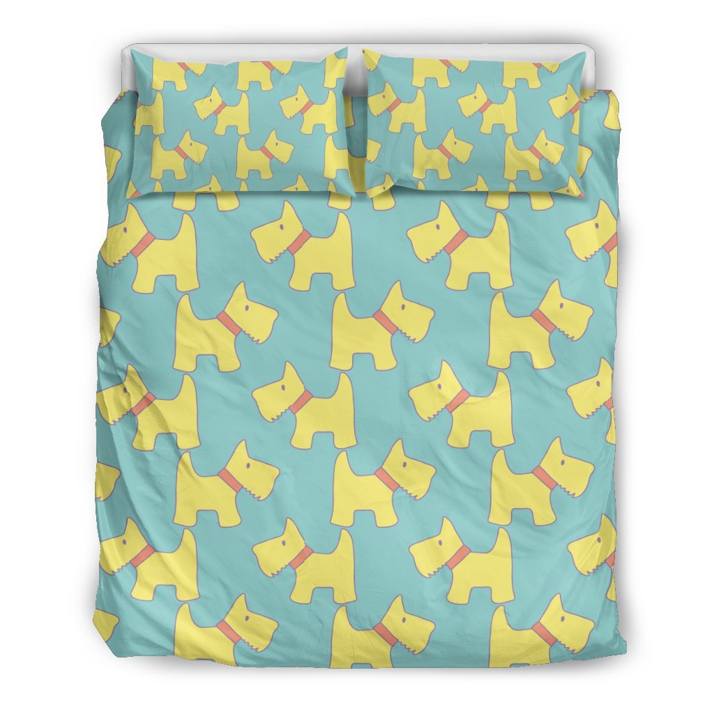 Pattern Print Westie Dog Duvet Cover Bedding Set-grizzshop