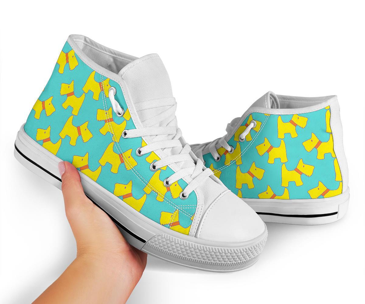 Pattern Print Westie Dog Men Women's High Top Shoes-grizzshop