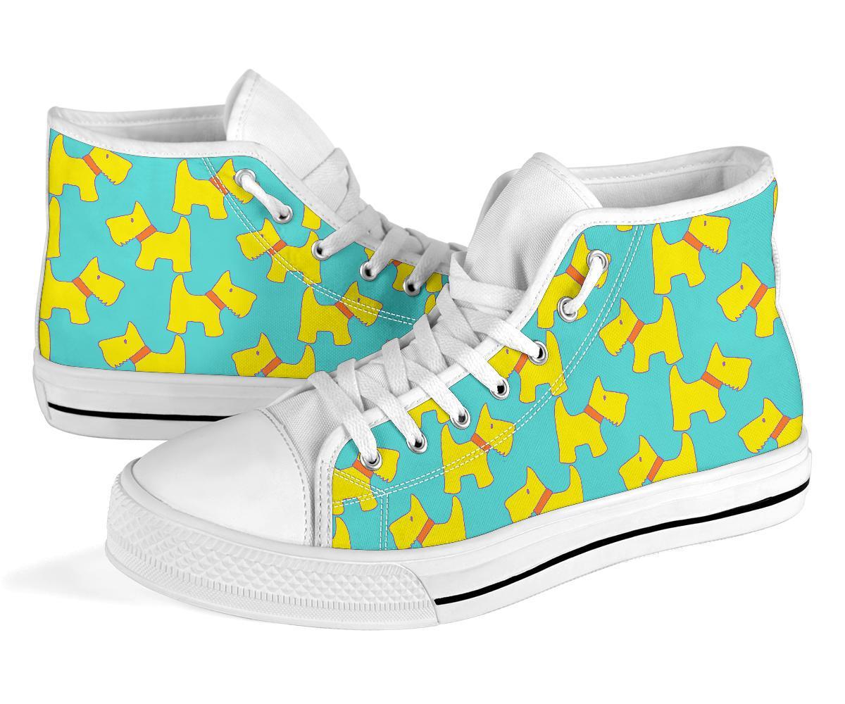 Pattern Print Westie Dog Men Women's High Top Shoes-grizzshop