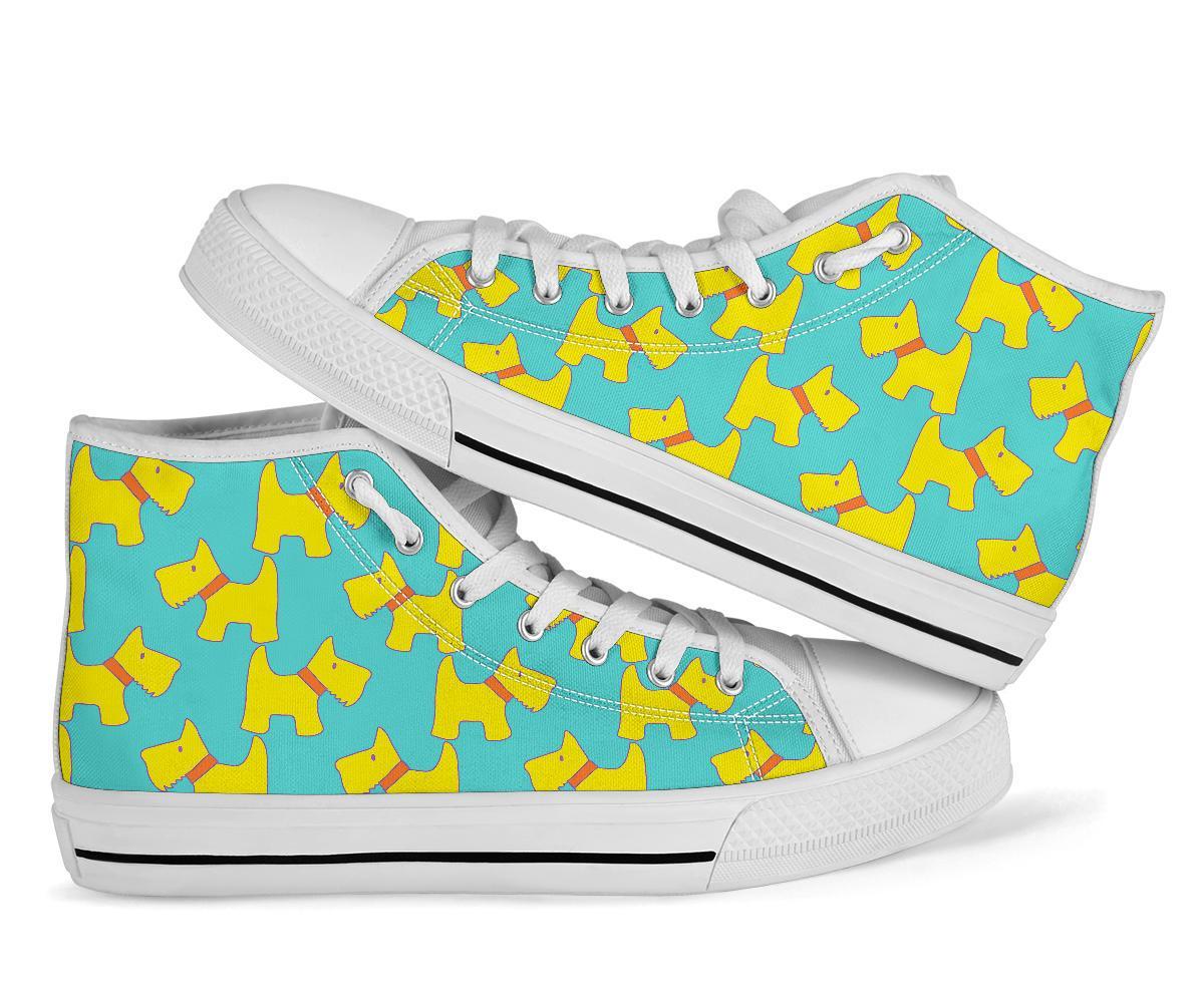 Pattern Print Westie Dog Men Women's High Top Shoes-grizzshop