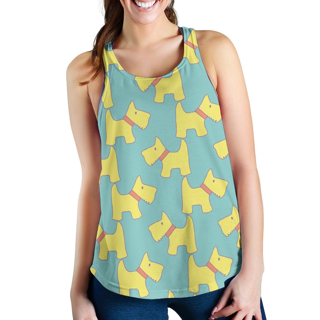 Pattern Print Westie Dog Women's Racerback Tank Tops-grizzshop
