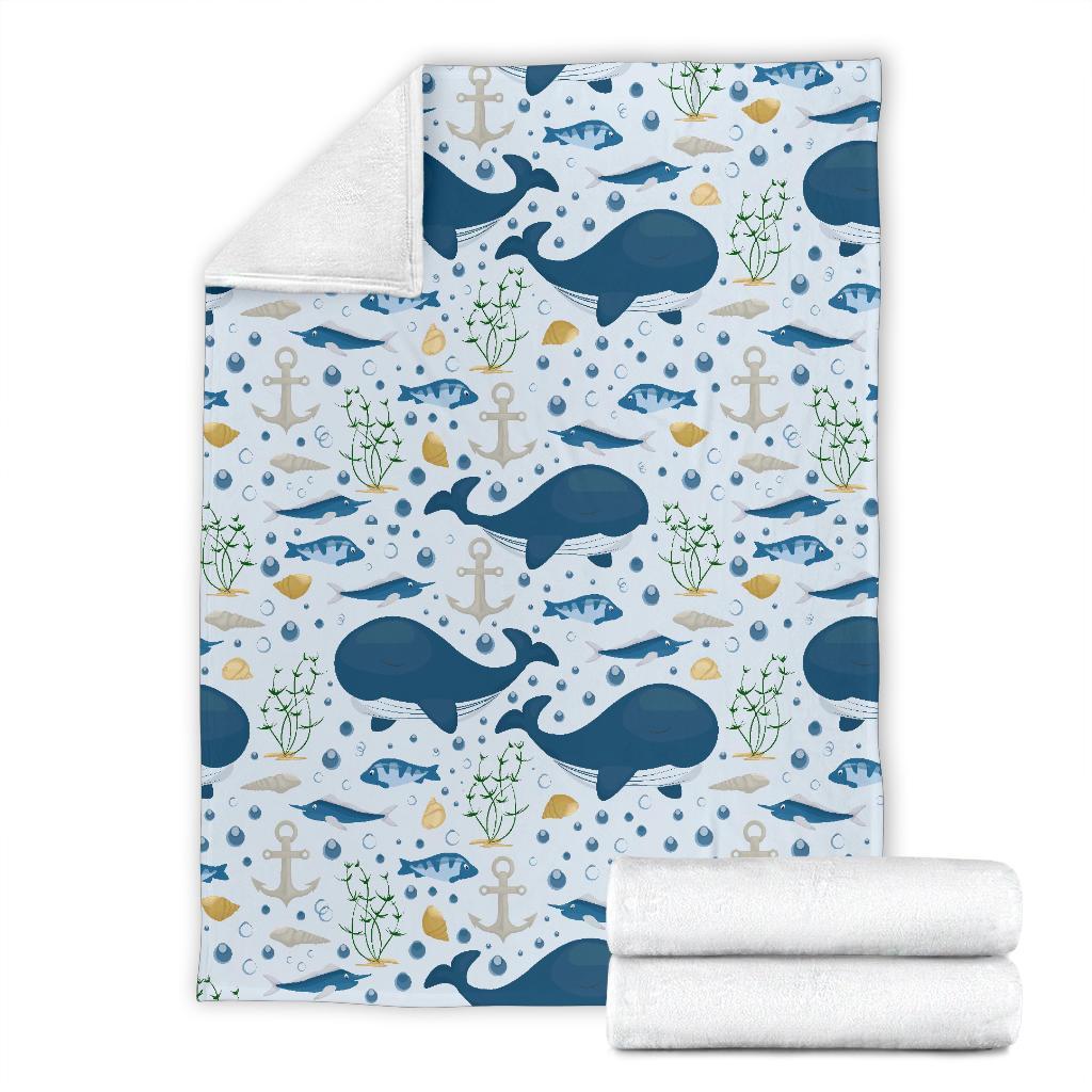 Pattern Print Whale Humpback Blanket-grizzshop