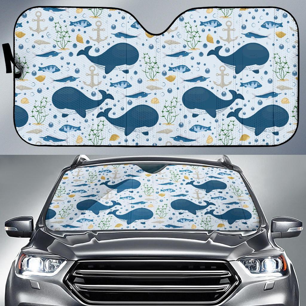 Pattern Print Whale Humpback Car Sun Shade-grizzshop