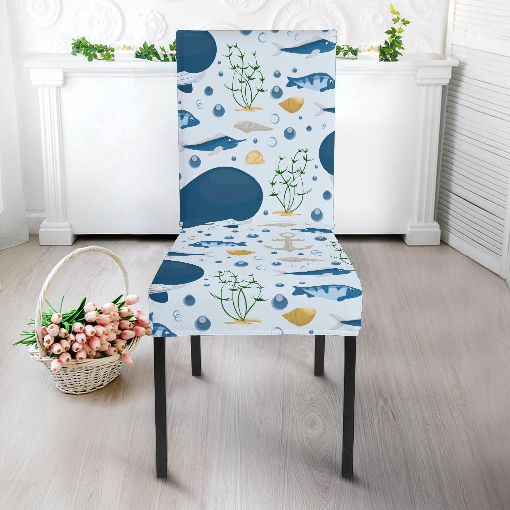 Pattern Print Whale Humpback Chair Cover-grizzshop