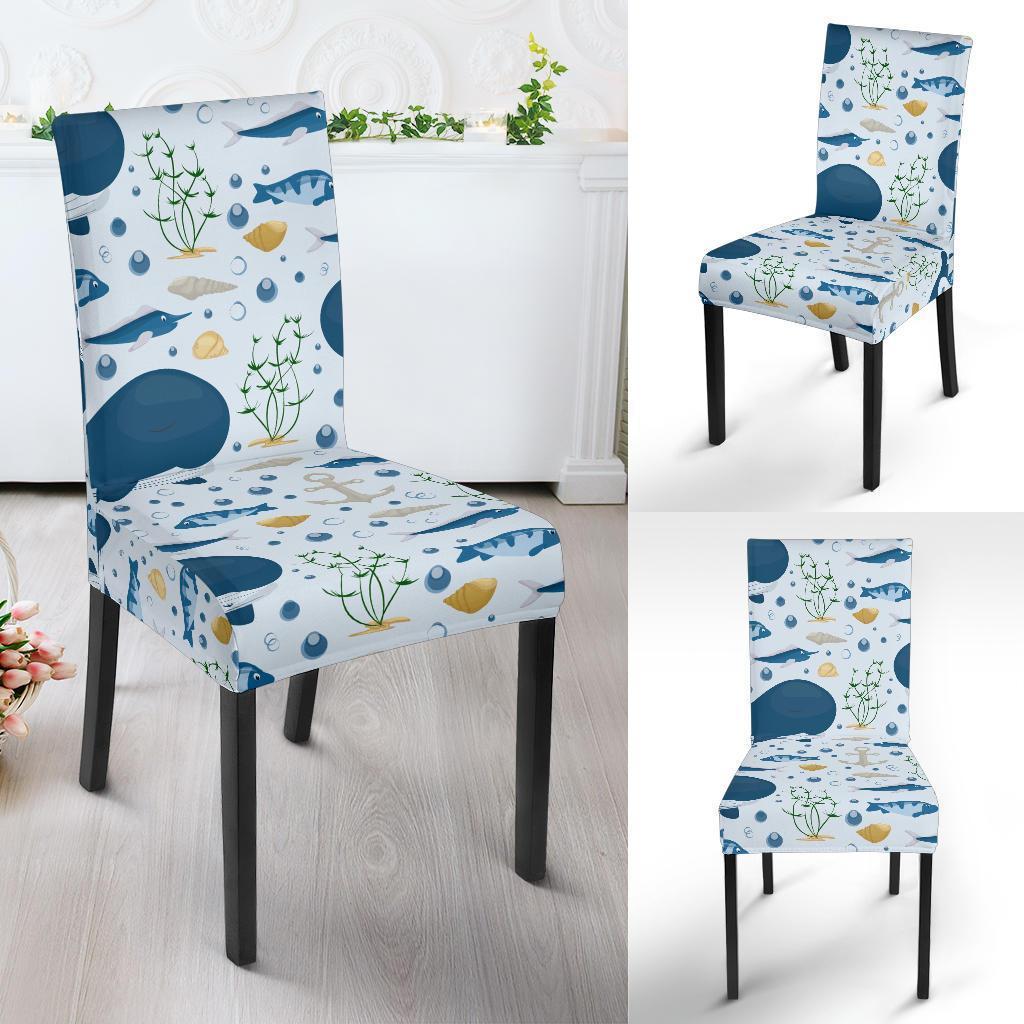 Pattern Print Whale Humpback Chair Cover-grizzshop