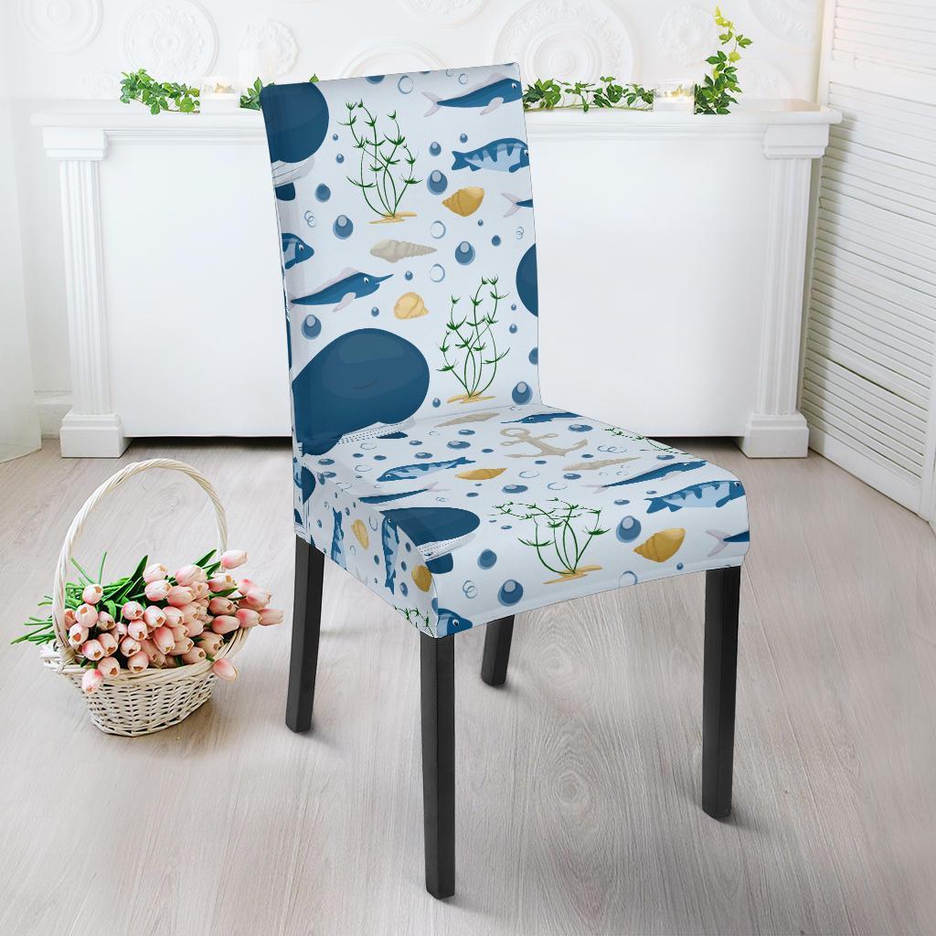 Pattern Print Whale Humpback Chair Cover-grizzshop