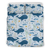 Pattern Print Whale Humpback Duvet Cover Bedding Set-grizzshop