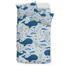 Pattern Print Whale Humpback Duvet Cover Bedding Set-grizzshop