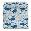 Pattern Print Whale Humpback Duvet Cover Bedding Set-grizzshop