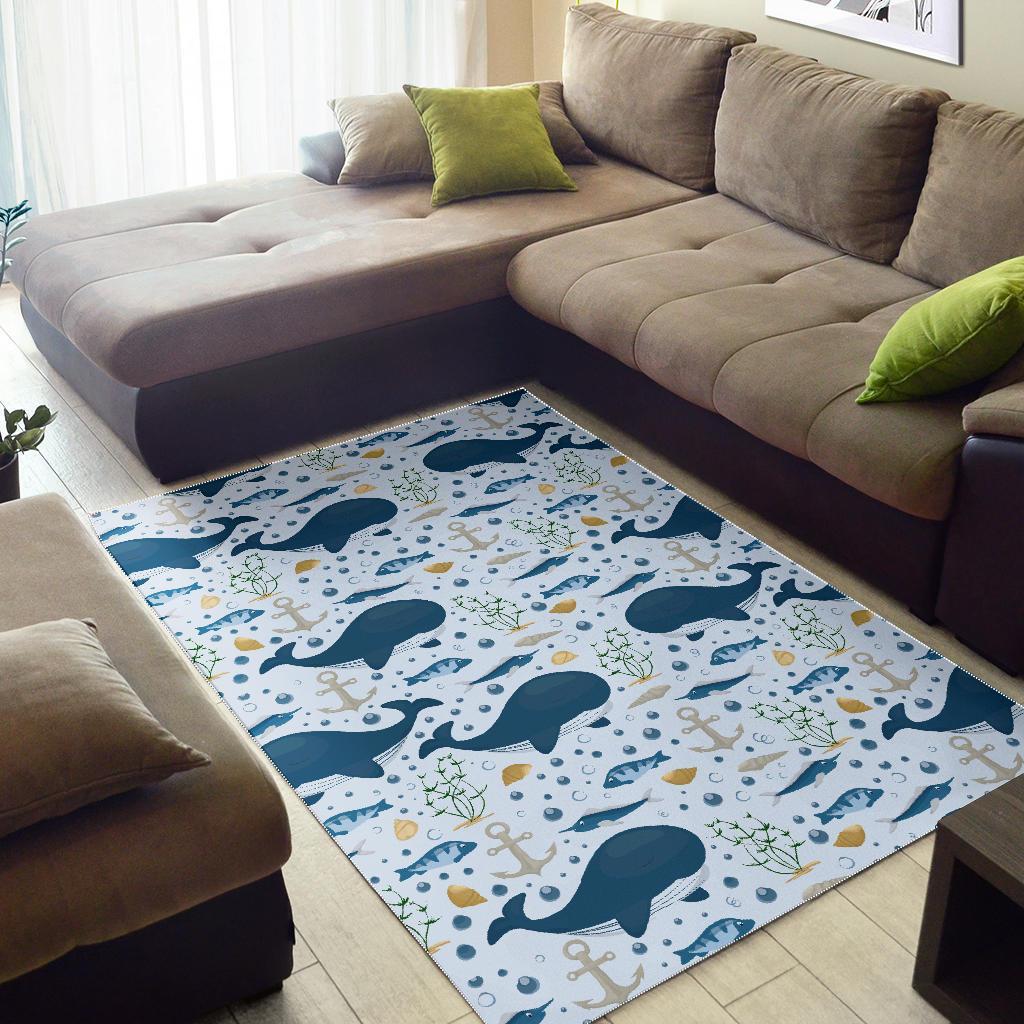 Pattern Print Whale Humpback Floor Mat-grizzshop