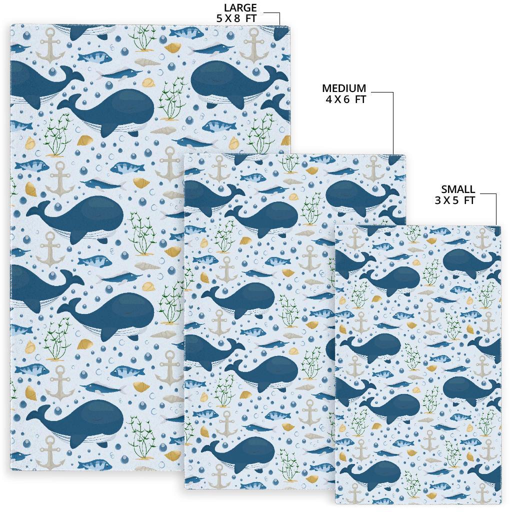 Pattern Print Whale Humpback Floor Mat-grizzshop