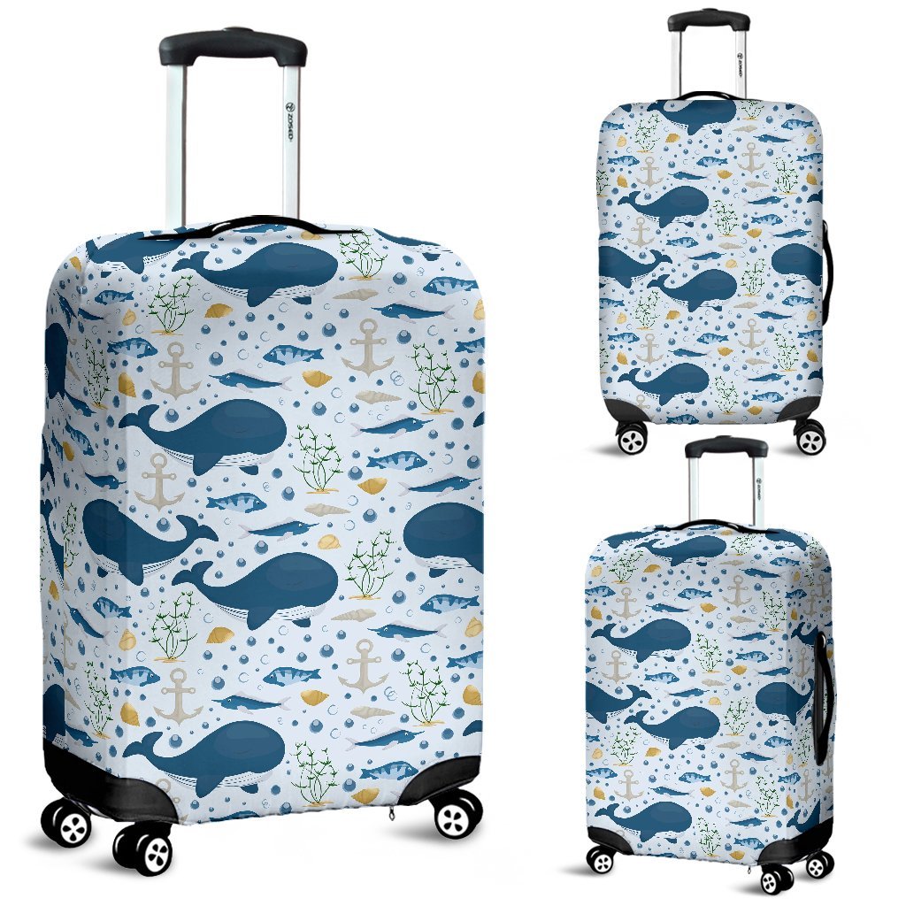 Pattern Print Whale Humpback Luggage Cover Protector-grizzshop