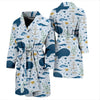 Pattern Print Whale Humpback Men Long Robe-grizzshop