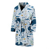 Pattern Print Whale Humpback Men Long Robe-grizzshop