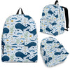 Pattern Print Whale Humpback Premium Backpack-grizzshop