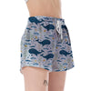 Pattern Print Whale Humpback Women's Shorts-grizzshop