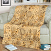 Pattern Print World Map Blanket-grizzshop