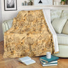 Pattern Print World Map Blanket-grizzshop