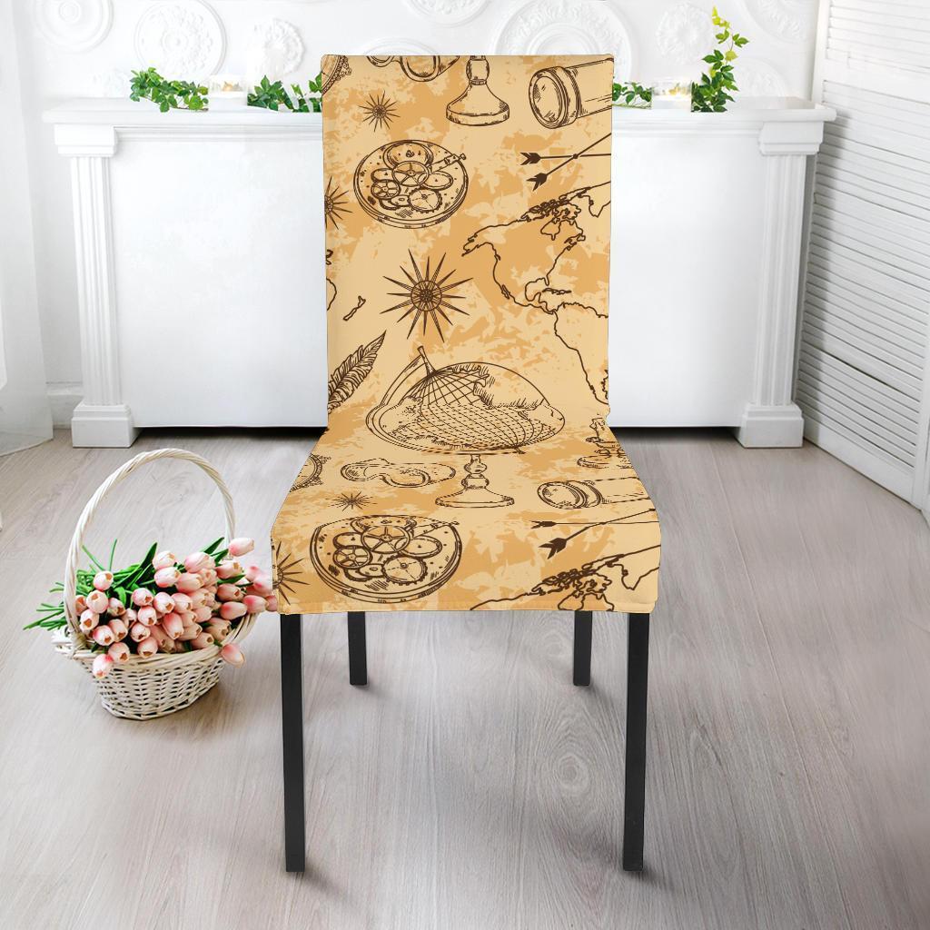 Pattern Print World Map Chair Cover-grizzshop