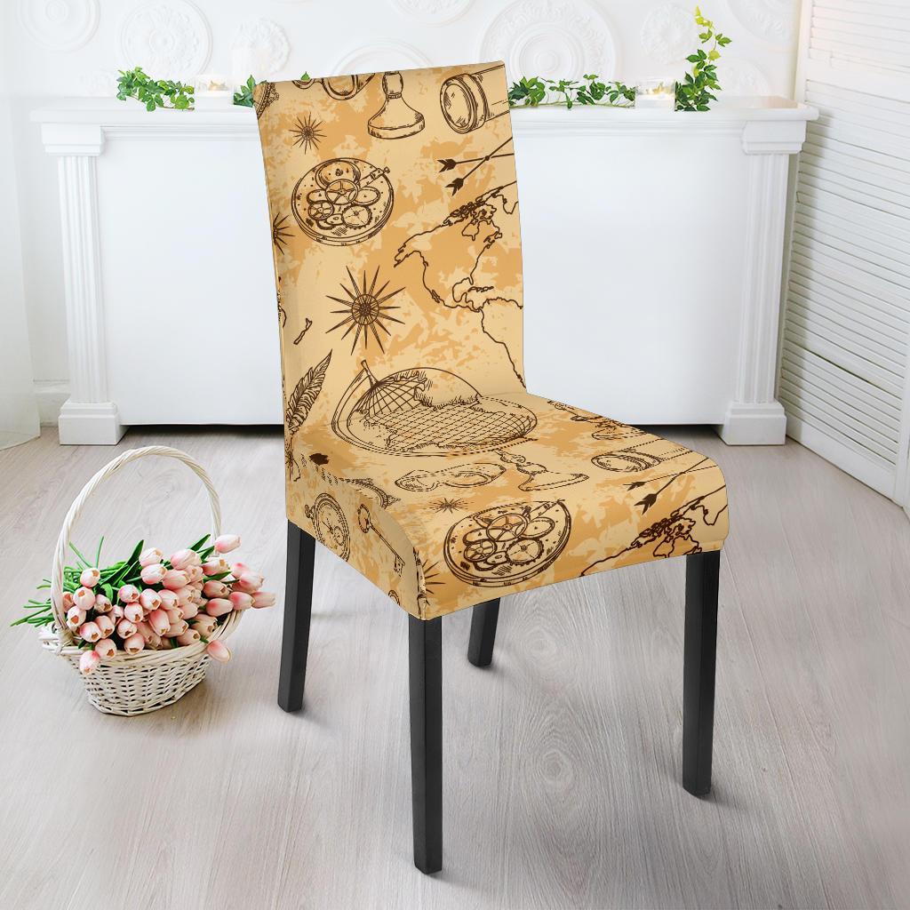 Pattern Print World Map Chair Cover-grizzshop