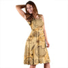 Pattern Print World Map Dress-grizzshop