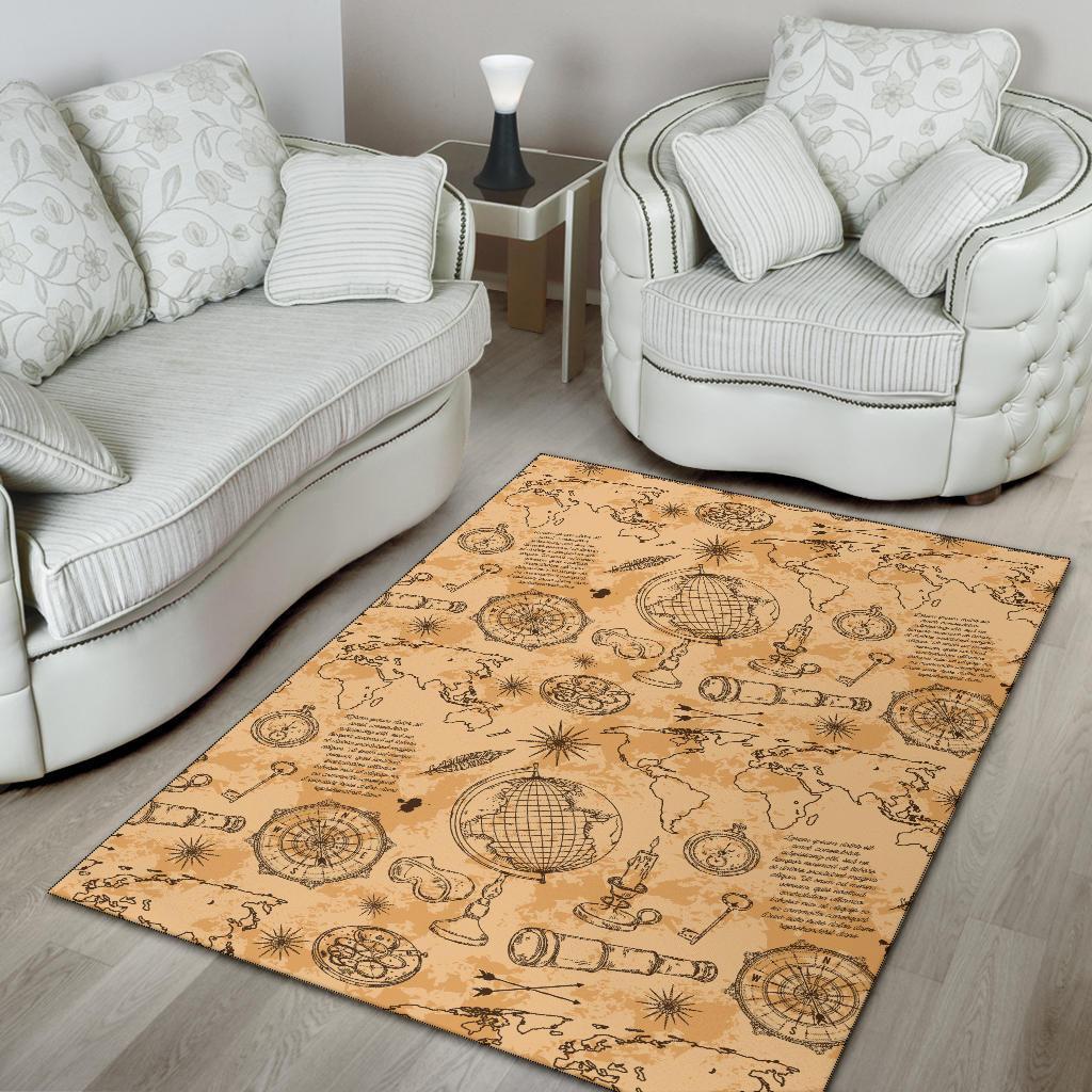 Pattern Print World Map Floor Mat-grizzshop