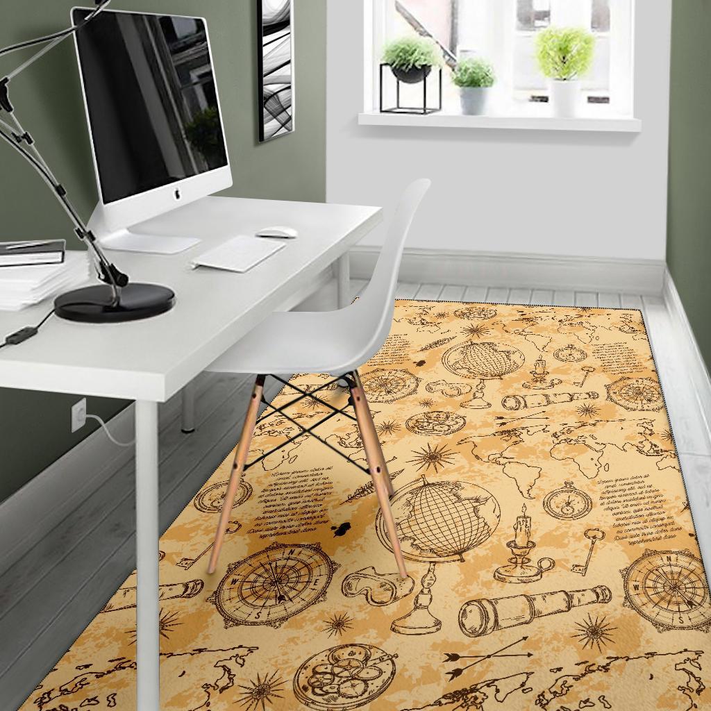 Pattern Print World Map Floor Mat-grizzshop