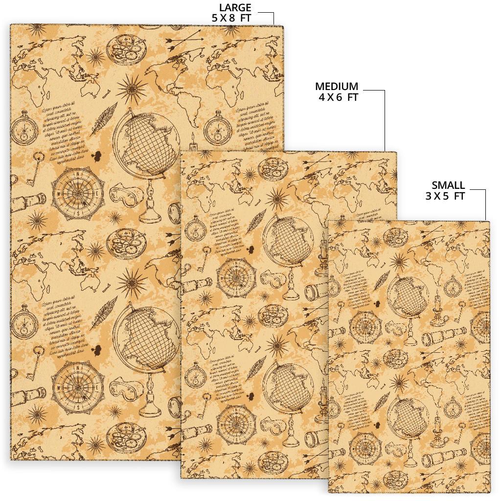 Pattern Print World Map Floor Mat-grizzshop