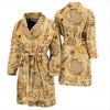 Pattern Print World Map Men Long Robe-grizzshop