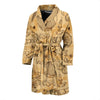 Pattern Print World Map Men Long Robe-grizzshop