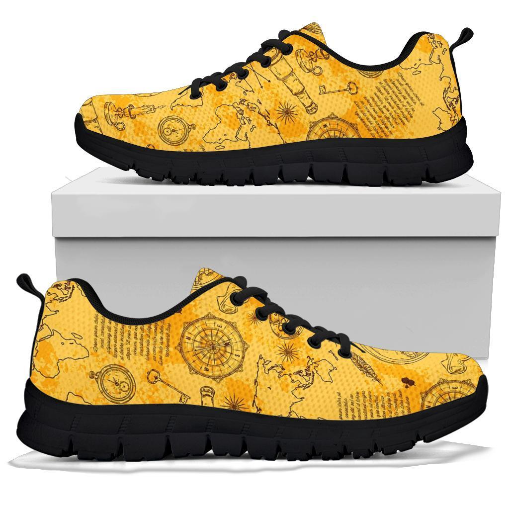 Pattern Print World Map Sneaker Shoes For Men Women-grizzshop