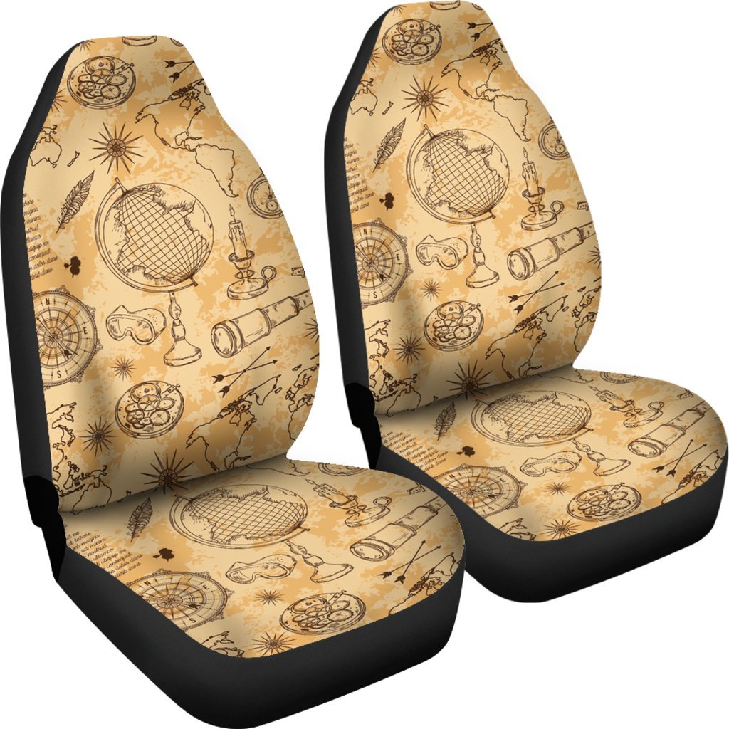 Pattern Print World Map Universal Fit Car Seat Covers-grizzshop