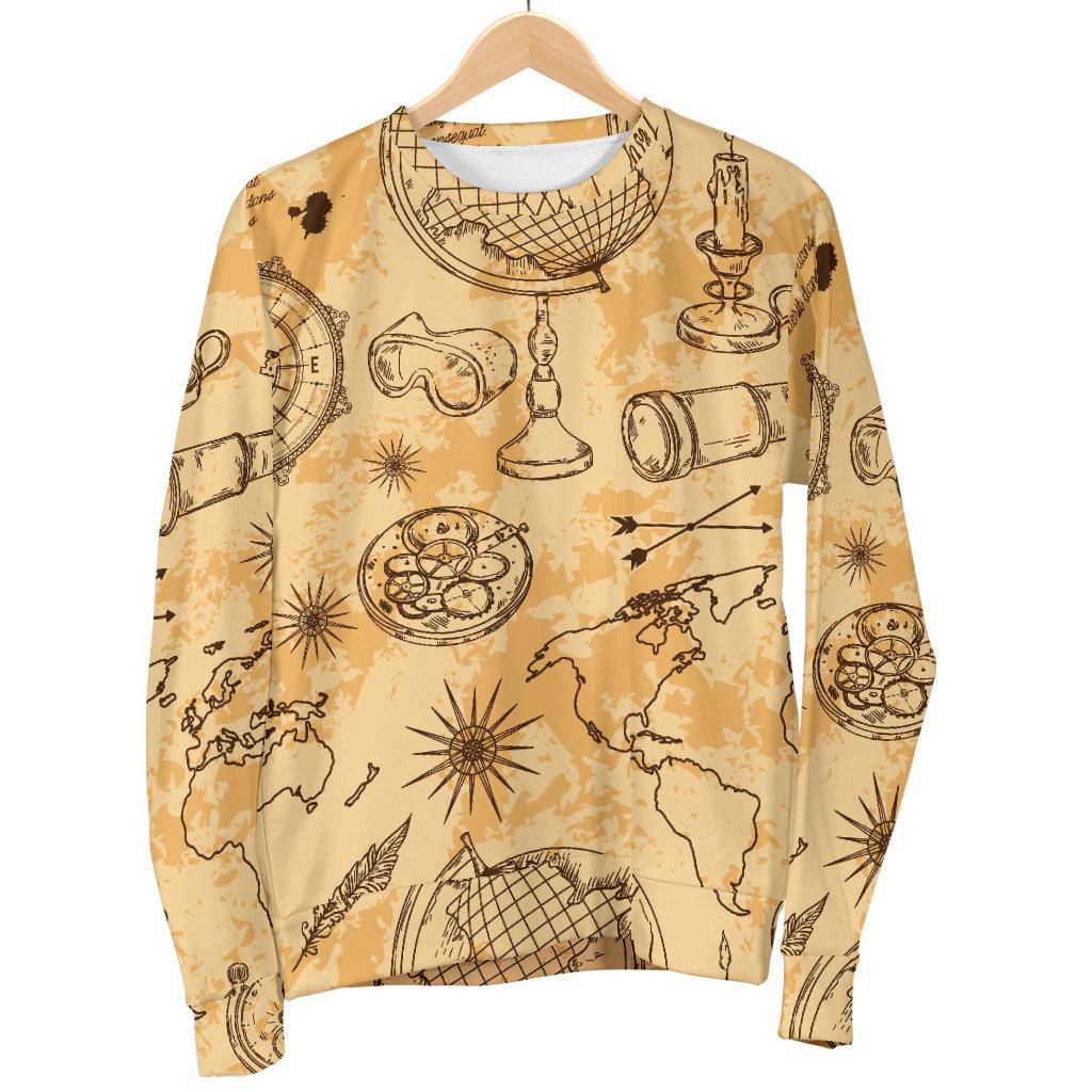 Pattern Print World Map Women's Sweatshirt-grizzshop