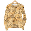 Pattern Print World Map Women's Sweatshirt-grizzshop