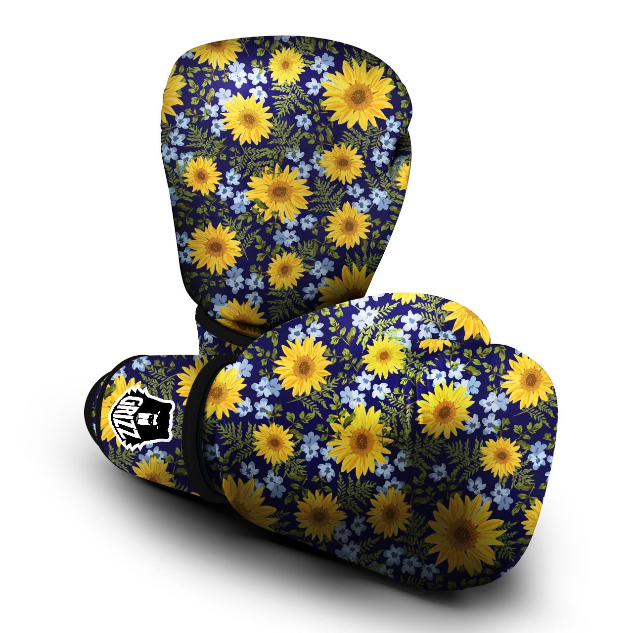 Pattern Sunflower Print Pattern Boxing Gloves-grizzshop