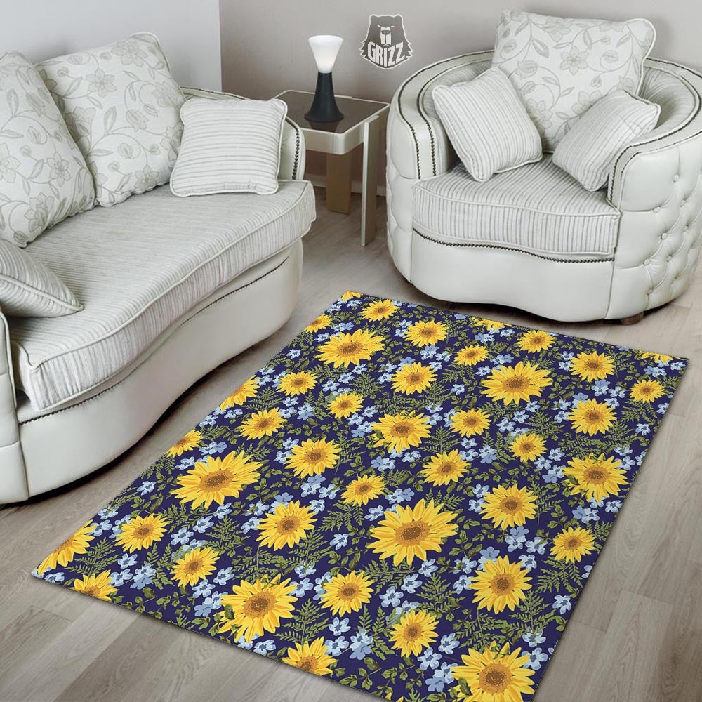 Pattern Sunflower Print Pattern Floor Mat-grizzshop
