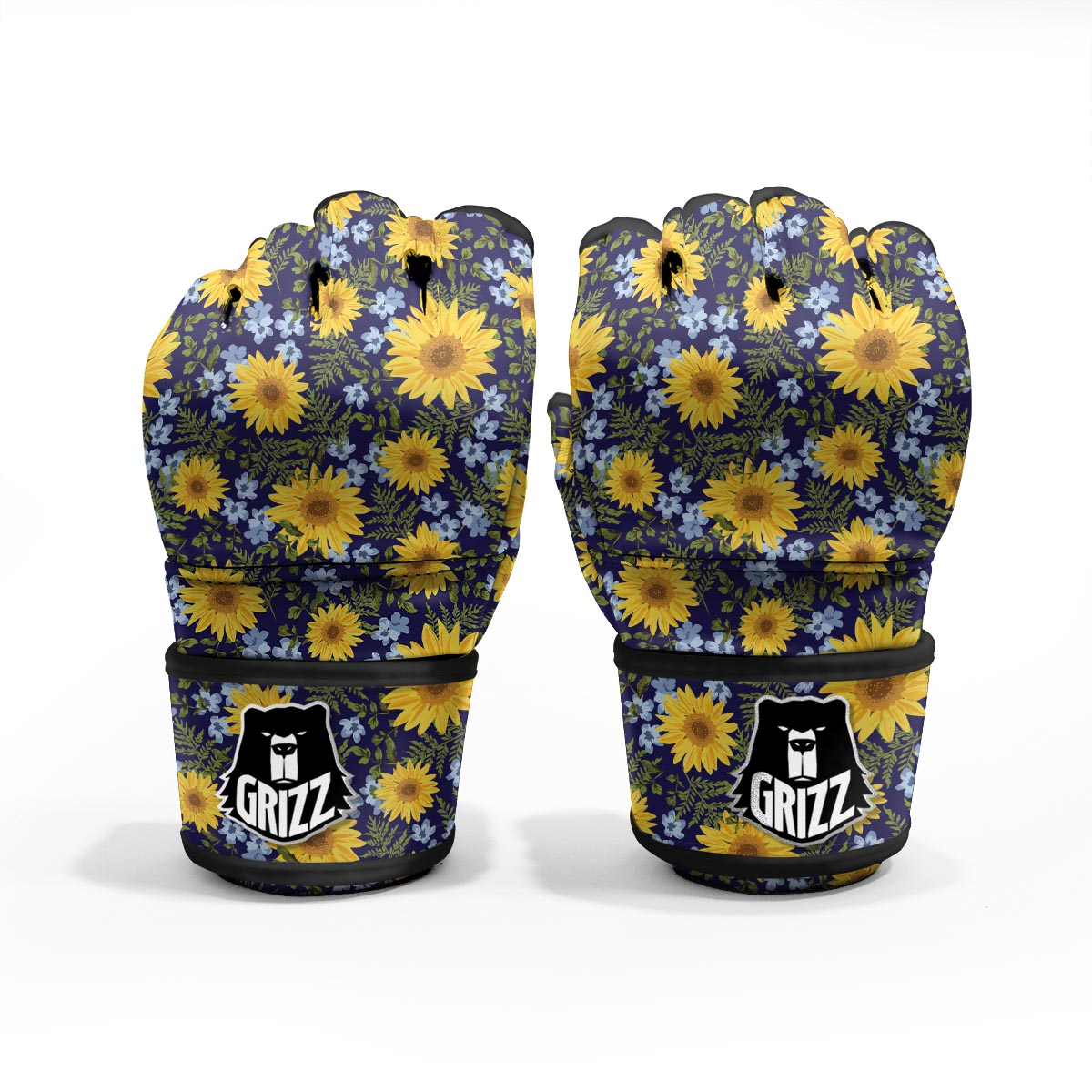 Pattern Sunflower Print Pattern MMA Gloves-grizzshop