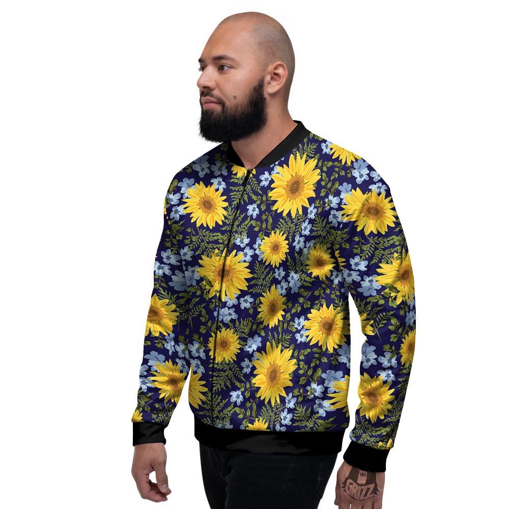 Pattern Sunflower Print Pattern Men's Bomber Jacket-grizzshop