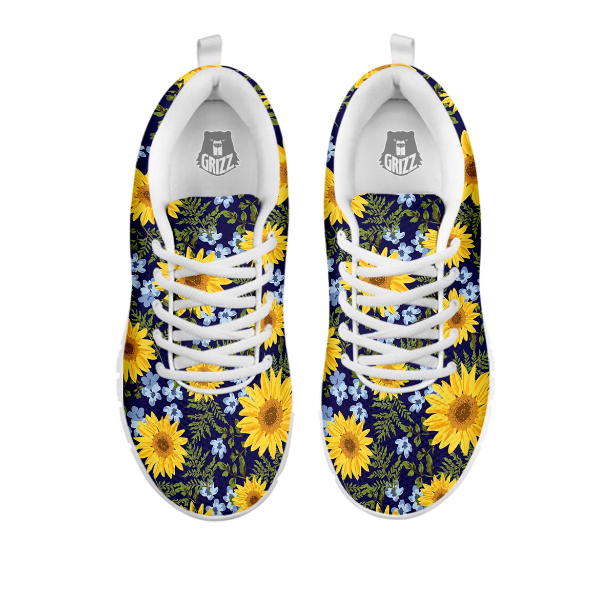 Pattern Sunflower Print Pattern White Sneaker-grizzshop
