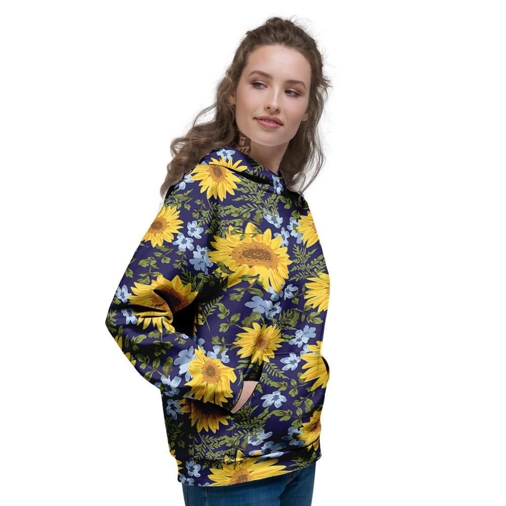 Pattern Sunflower Print Pattern Women's Hoodie-grizzshop