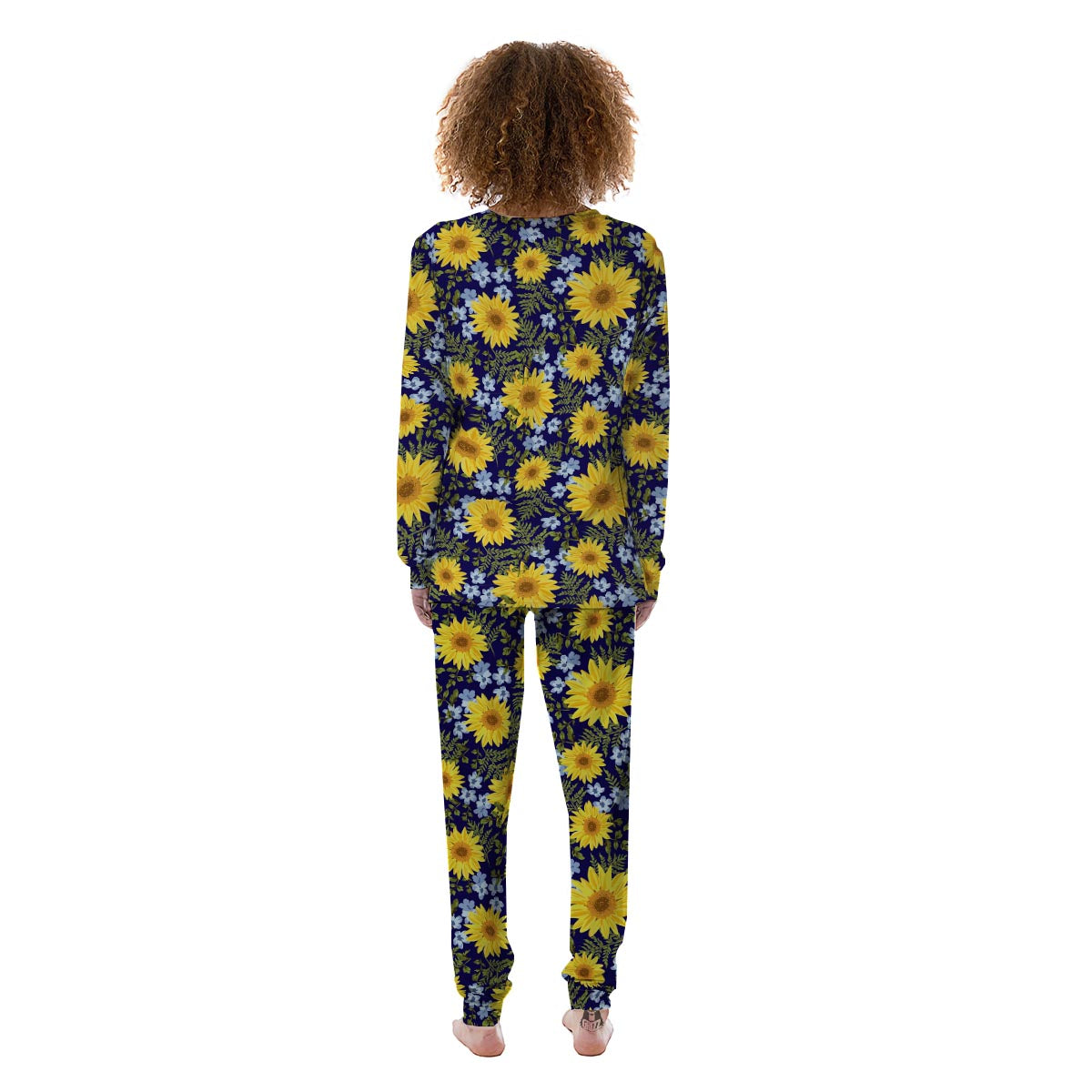 Pattern Sunflower Print Pattern Women's Pajamas-grizzshop