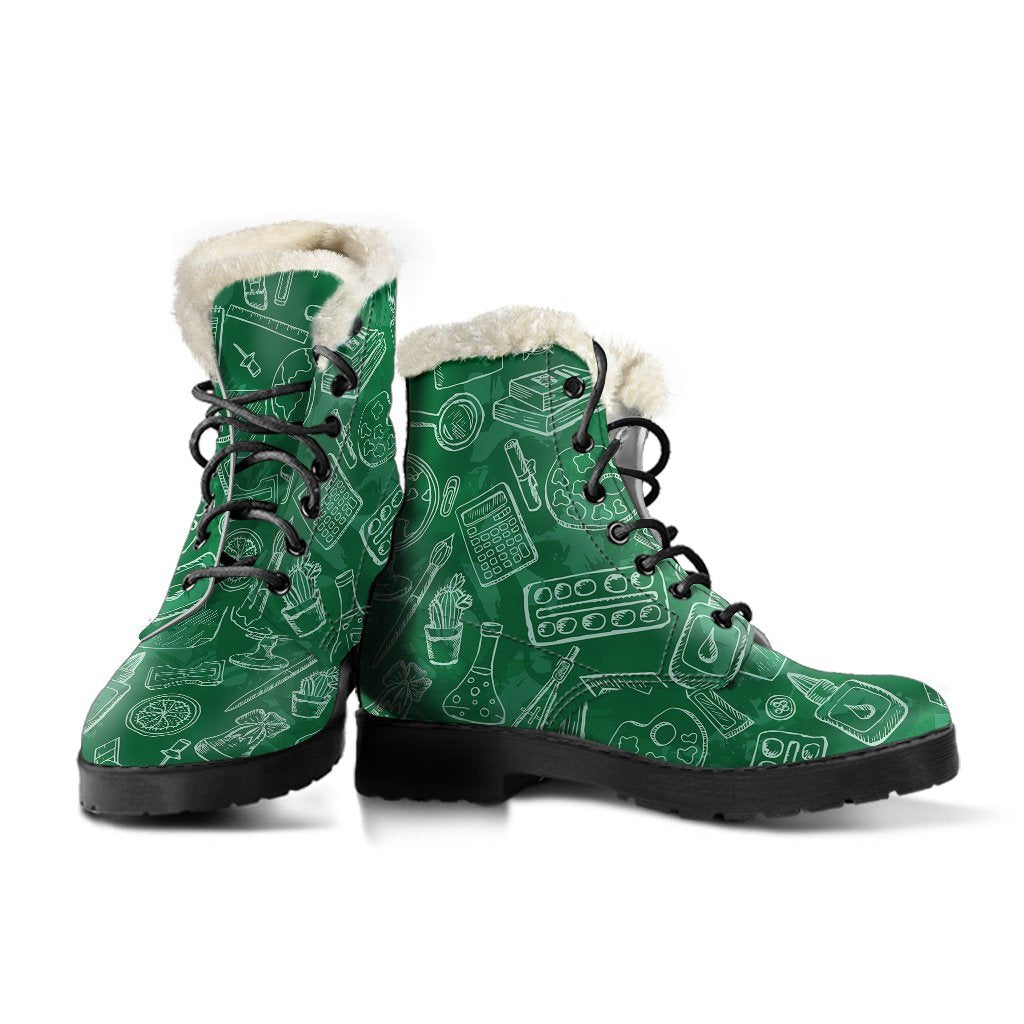 Pattern Teacher Print Comfy Winter Boots-grizzshop
