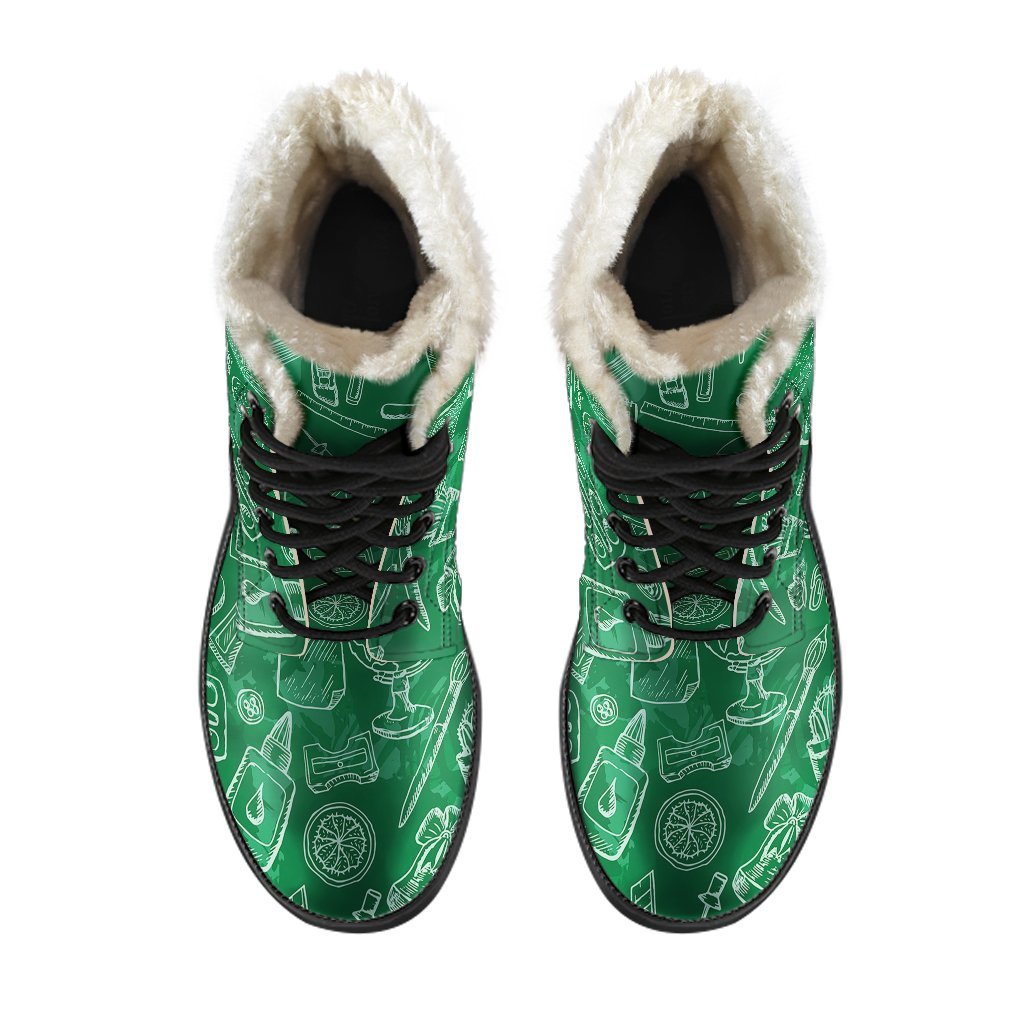 Pattern Teacher Print Comfy Winter Boots-grizzshop