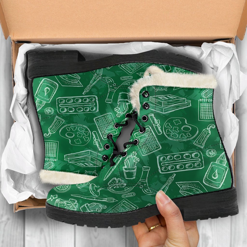 Pattern Teacher Print Comfy Winter Boots-grizzshop