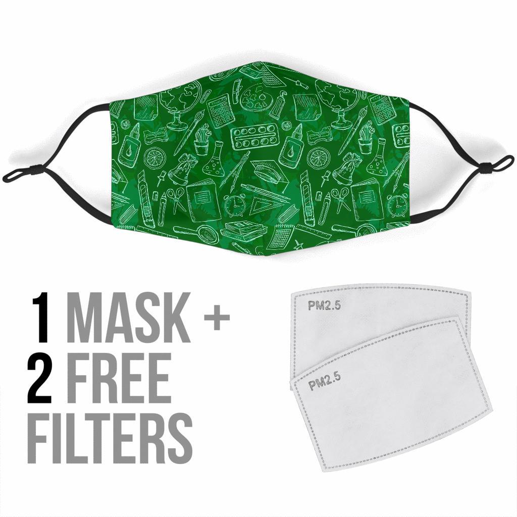Pattern Teacher Print Face Mask-grizzshop
