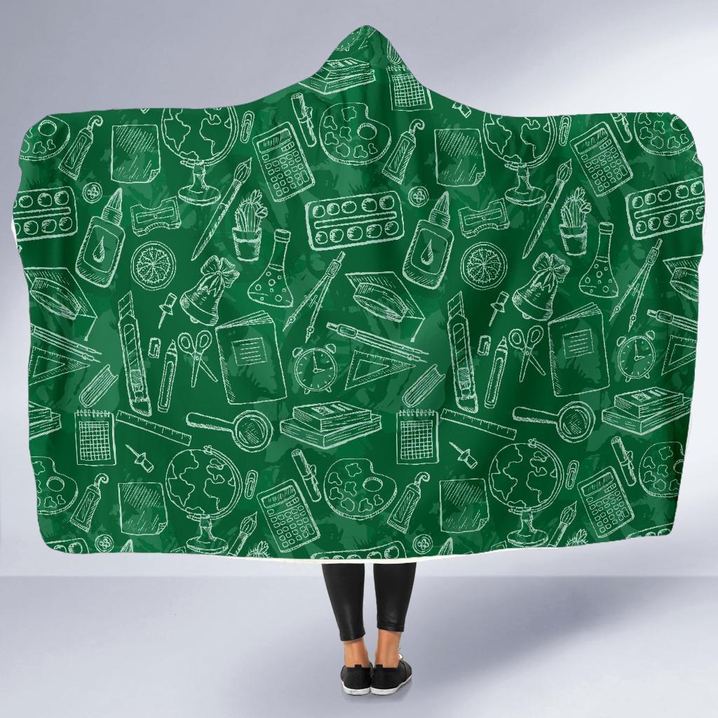 Pattern Teacher Print Hooded Blanket-grizzshop